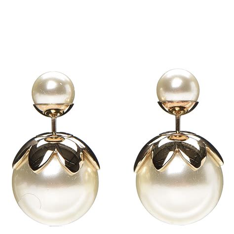 dior double pearl earring|Dior tribal earrings real pearl.